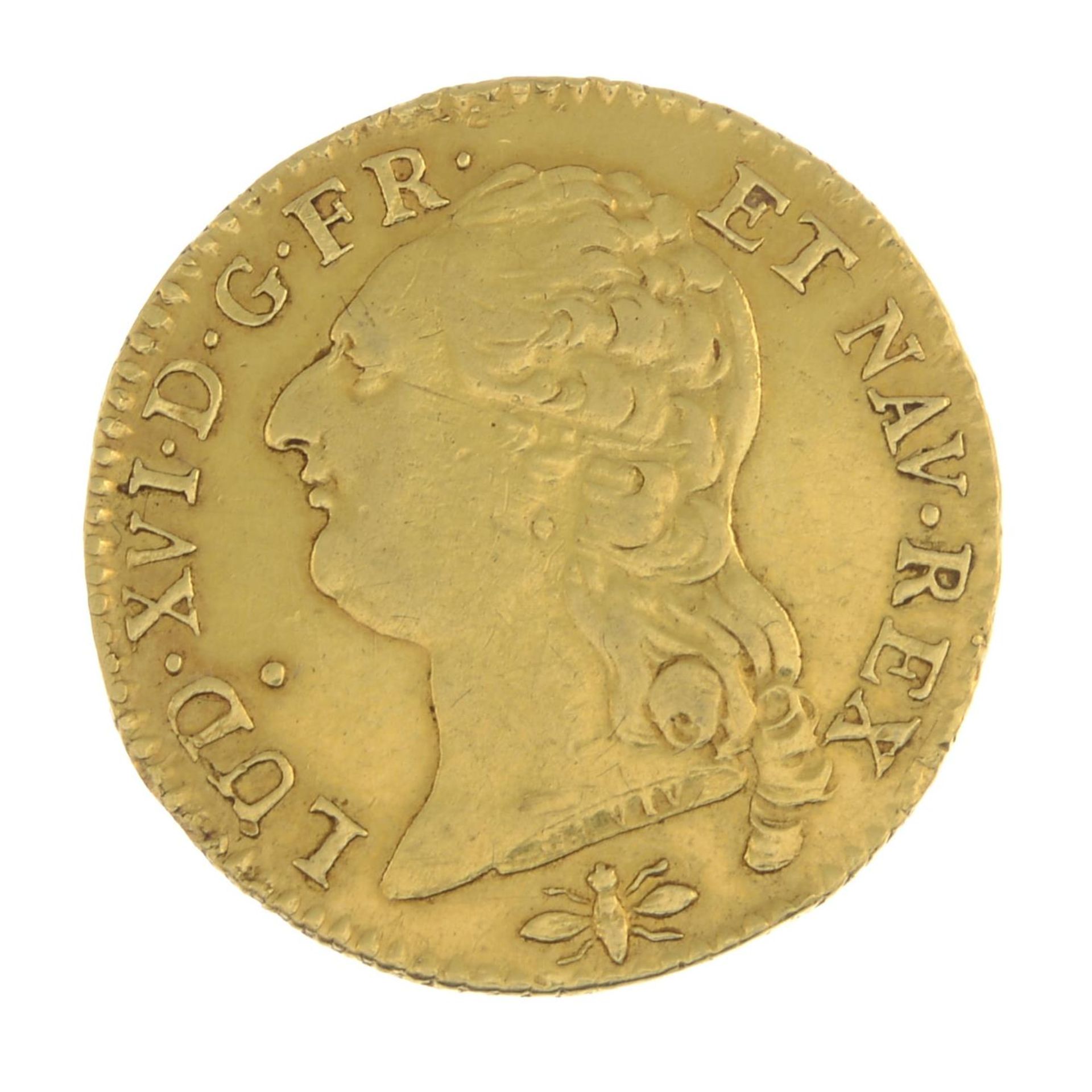 France, Louis XVI, Louis d'Or 1787D, Lyon mint, mm.bee (KM 591.5).