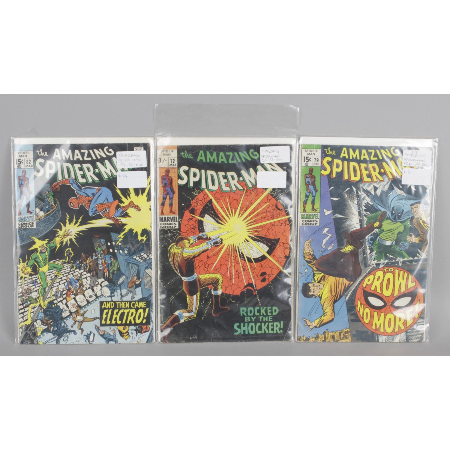 'The Amazing Spider Man', six Marvel comics, issue numbers 72, 79, 81, 82, 87 and 225.