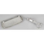 A late George III silver snuffer tray,