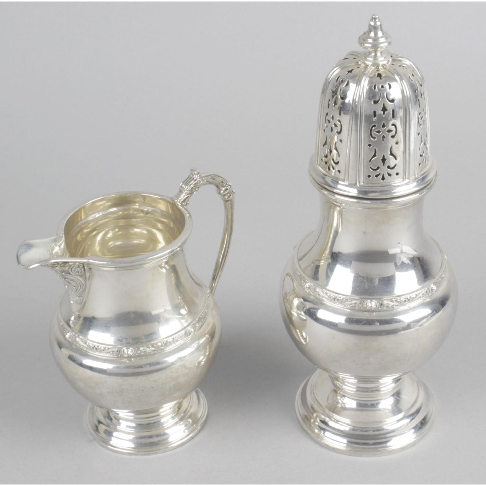 A 1930's silver sugar caster,