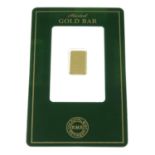 Royal Mint Refinery, fine gold bar, 0.999, wt.