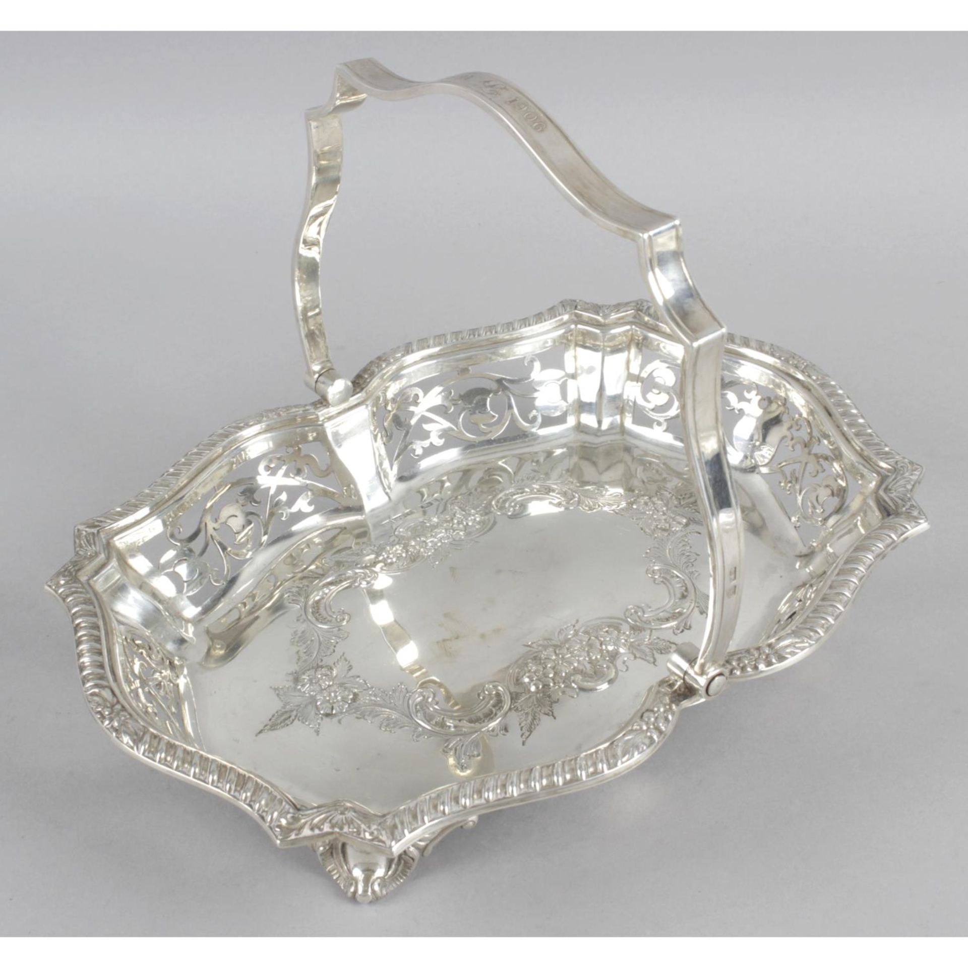 An Edwardian silver swing-handle basket,