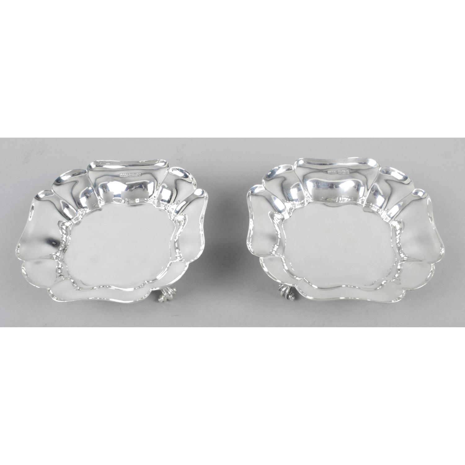 A pair of 1930's small silver dishes,