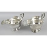 A pair of Edwardian silver sauce boats,