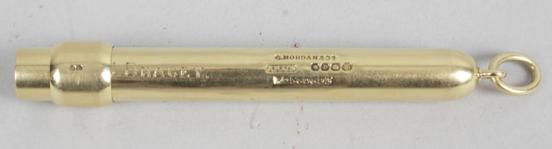 An Edwardian Sampson Mordan & Co 18ct gold retractable pencil,