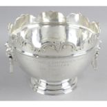 An Edwardian silver Monteith bowl,