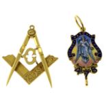 An 18ct gold Masonic pendant, Dublin, Victory Lodge No.