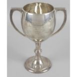 A 1930's silver twin-handled trophy cup,