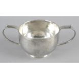 A mid-20th century silver twin-handled bowl,