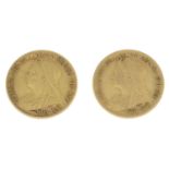 Victoria, Half-Sovereigns (2), 1900, 1901.