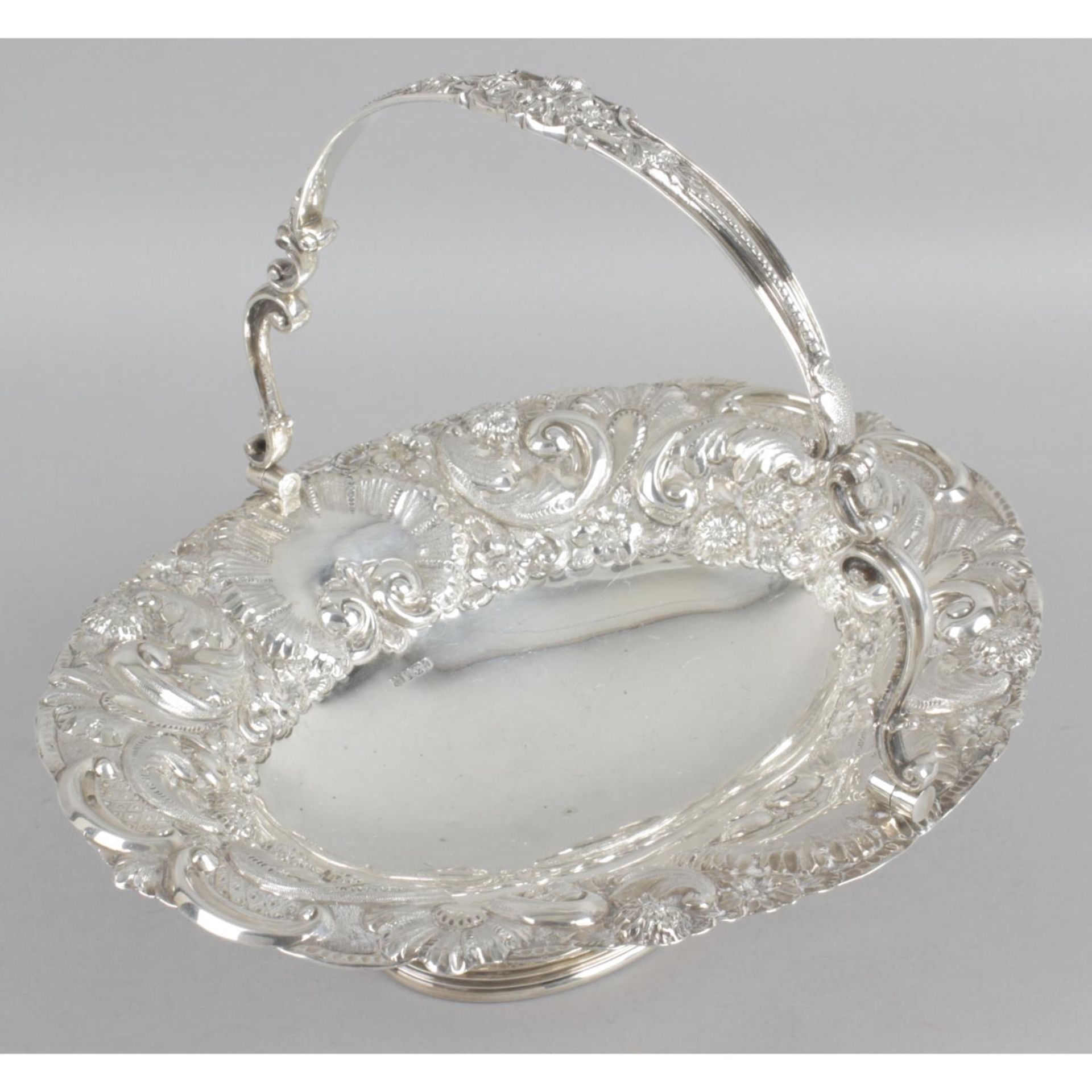 A late Victorian silver swing-handle basket,