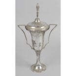 A 1920's silver twin-handled trophy,