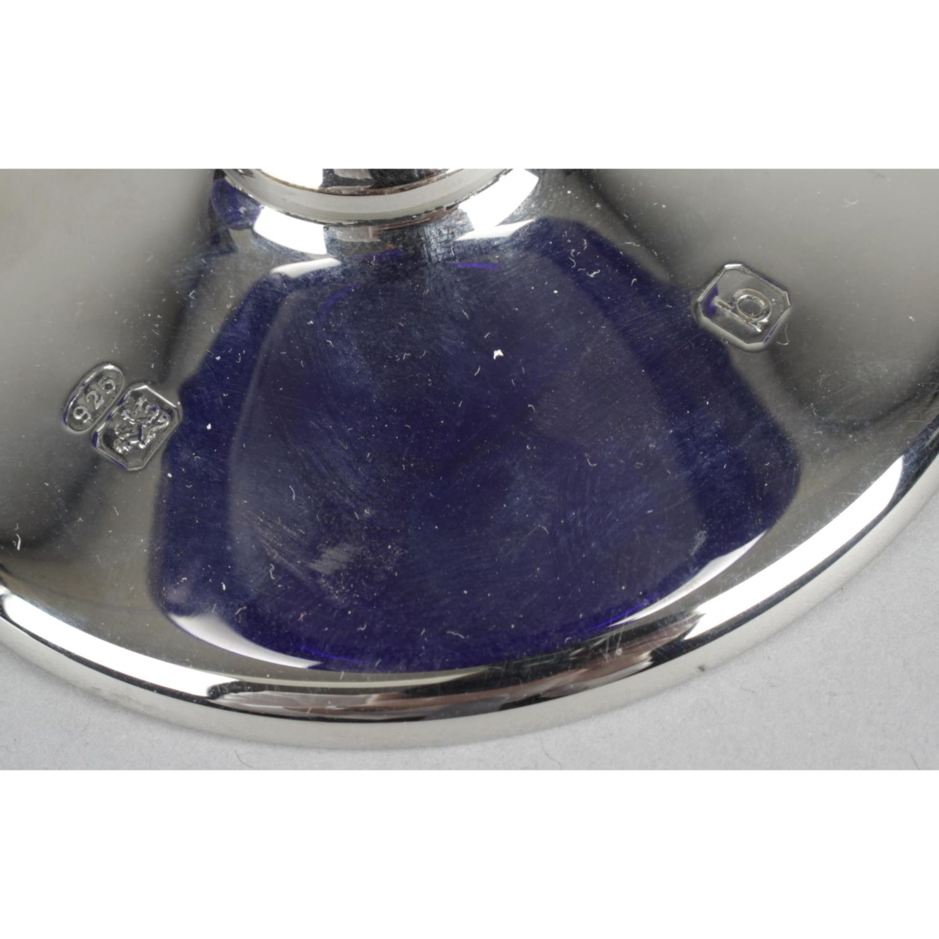 A modern silver mounted and amethyst glass goblet, - Image 4 of 5