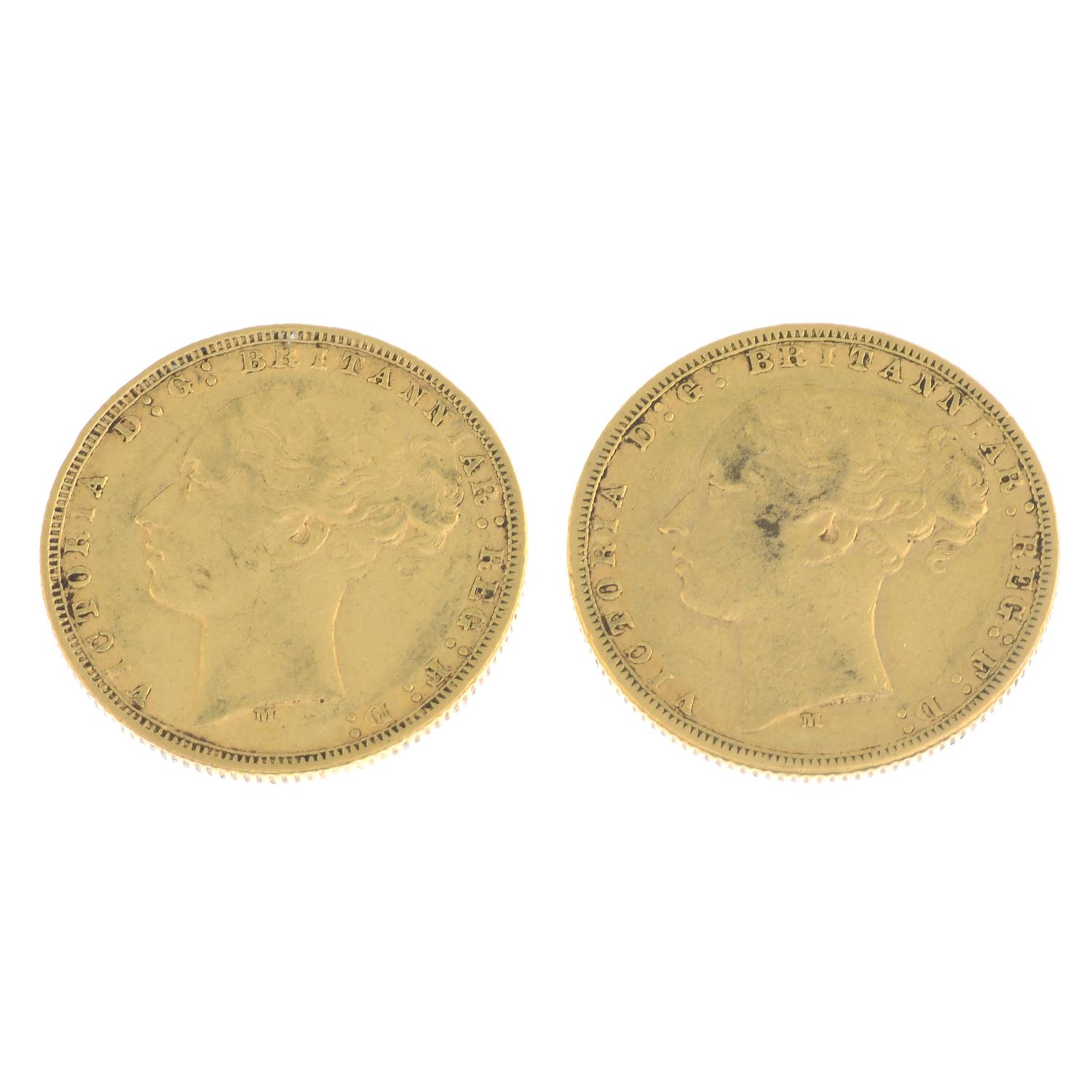 Victoria, Sovereigns 1876M (2) (S 3857).