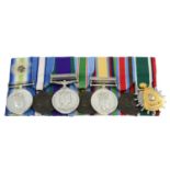 A court mounted group of seven medals comprising South Atlantic Medal,