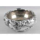 A large Japanese silver Dragon bowl,