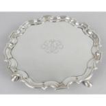 A George II small silver salver,