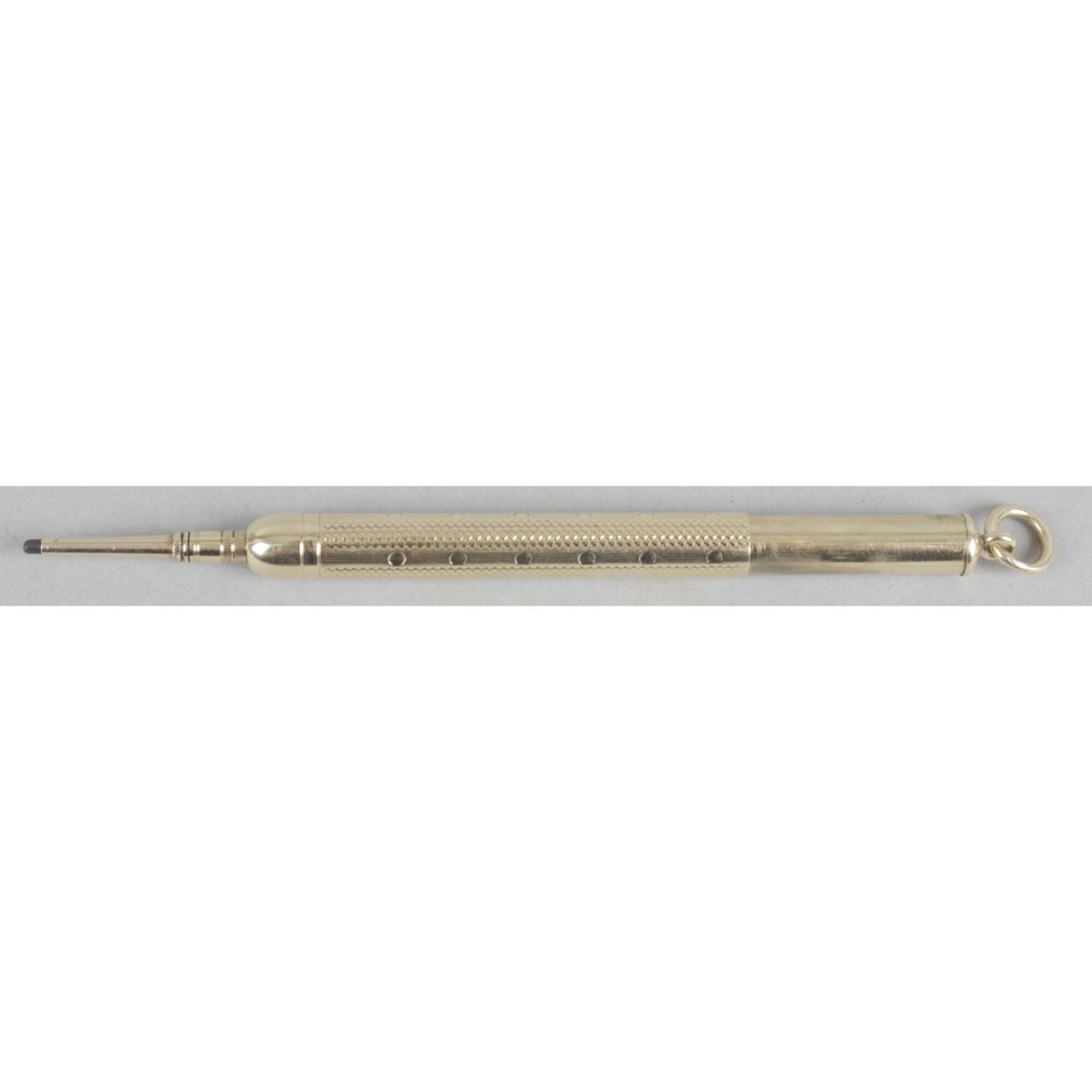 A Sampson Mordan & Co gold telescopic propelling pencil,