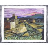 Howson (1958 - ) framed and glazed pastel depicting an abstract farm scene