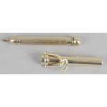 A Sampson Mordan & Co gold telescopic propelling pencil,