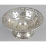 An Edwardian silver small pedestal dish,