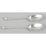 A pair of 18th century picture-back Hanoverian silver teaspoons,