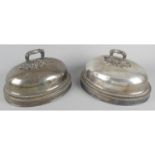 Two 19th century graduated Sheffield Plate meat covers,