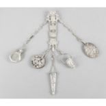 A late Victorian silver chatelaine,