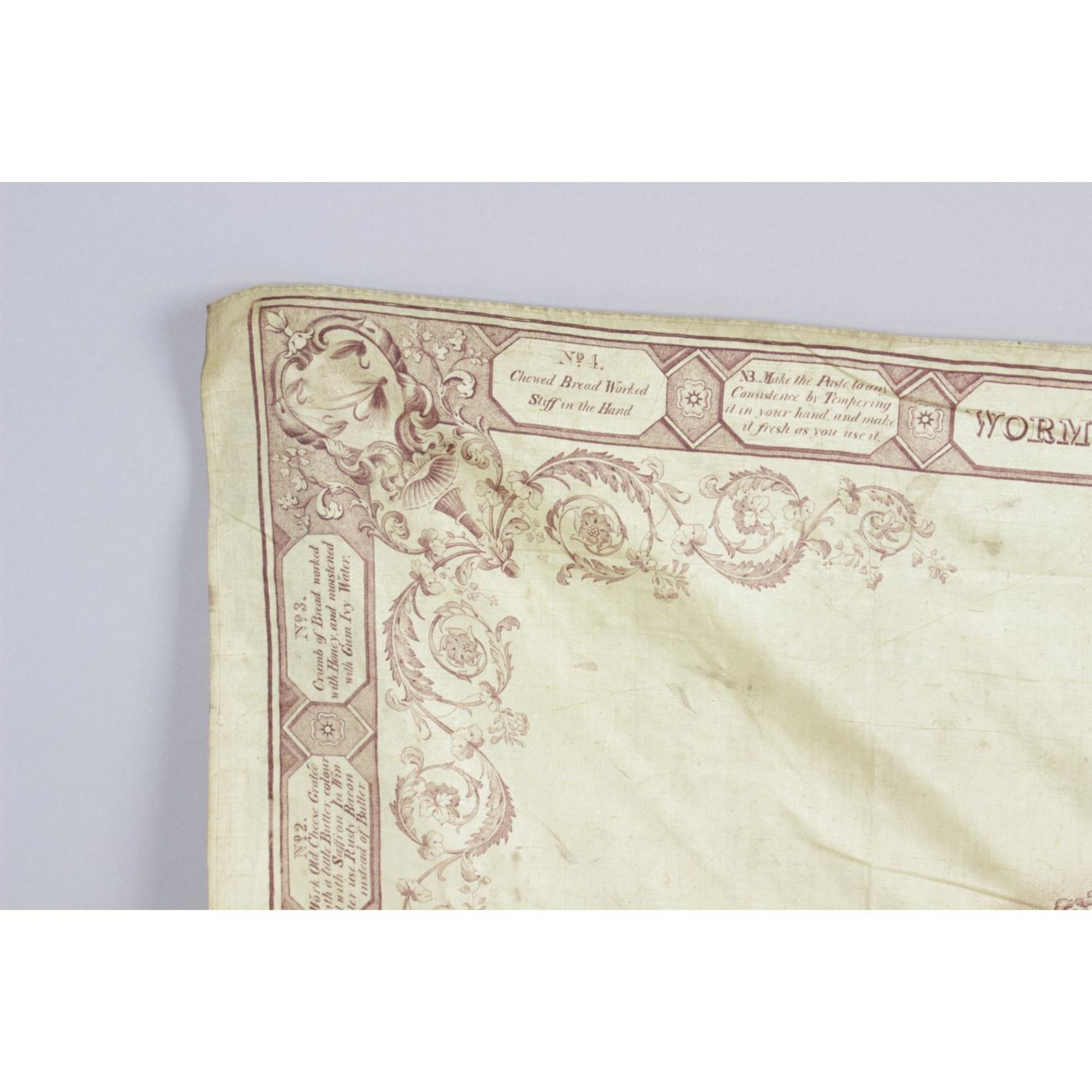 An unusual antique Potts New Mills stipple engraved silk scarf, - Image 3 of 4