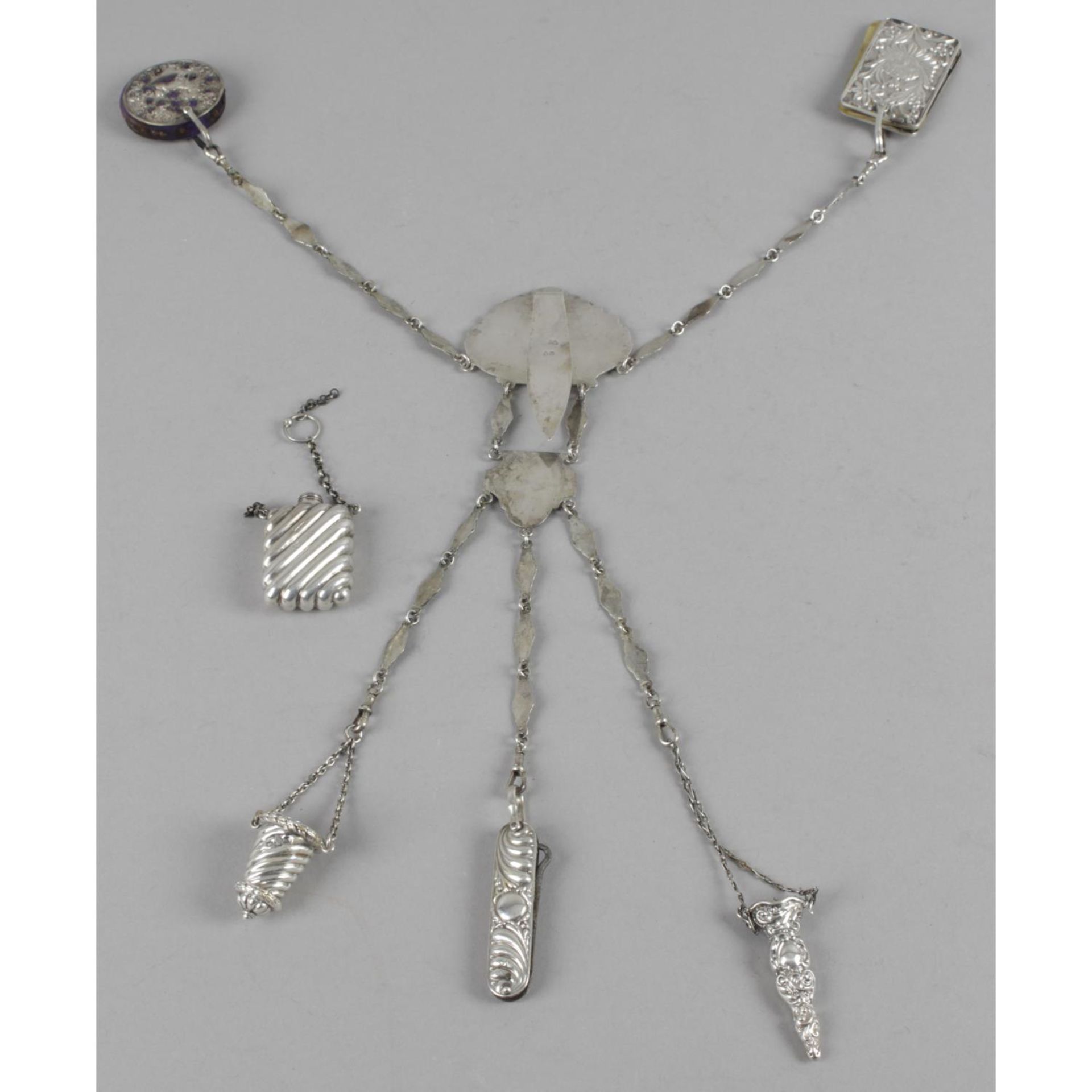 A Victorian silver chatelaine, - Image 2 of 5