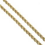 A 9ct gold belcher-link chain necklace.Hallmarks for Birmingham, 2001.Length 46.5cms.