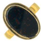 A bloodstone single-stone ring,