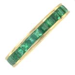 An emerald full eternity ring.Stamped 585.