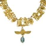 An Egyptian revival necklace.Length 36cms.