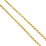 A 9ct gold rope-twist chain.Hallmarks for 9ct gold.