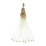 An 18ct gold rock crystal and brilliant-cut diamond 'The London Collection' pendant,