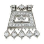 A brilliant-cut diamond jewellery component.Estimated total diamond weight 0.25ct.Stamped