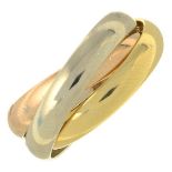 A 'Les Must de Cartier' trinity ring, by Cartier.Signed Cartier, O4678F.