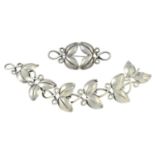 Foliate bracelet, length 17.5cms, 36.2gms.