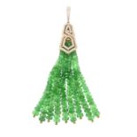 An 18ct gold tsavorite garnet and brilliant-cut diamond 'The London Collection' pendant,