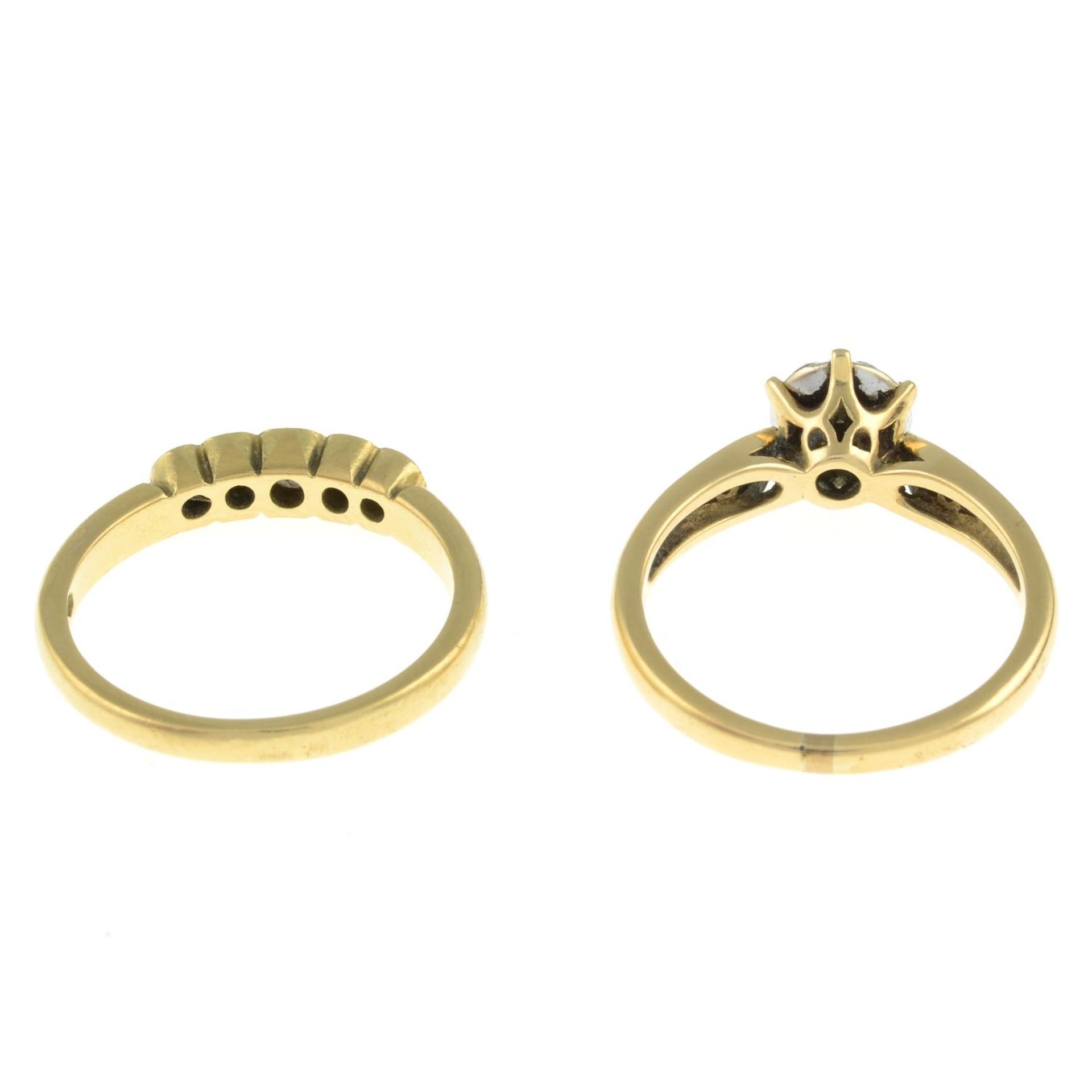18ct gold diamond cluster ring, - Bild 3 aus 3