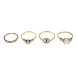 9ct gold diamond half eternity ring,