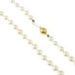 A cultured pearl single-strand necklace,