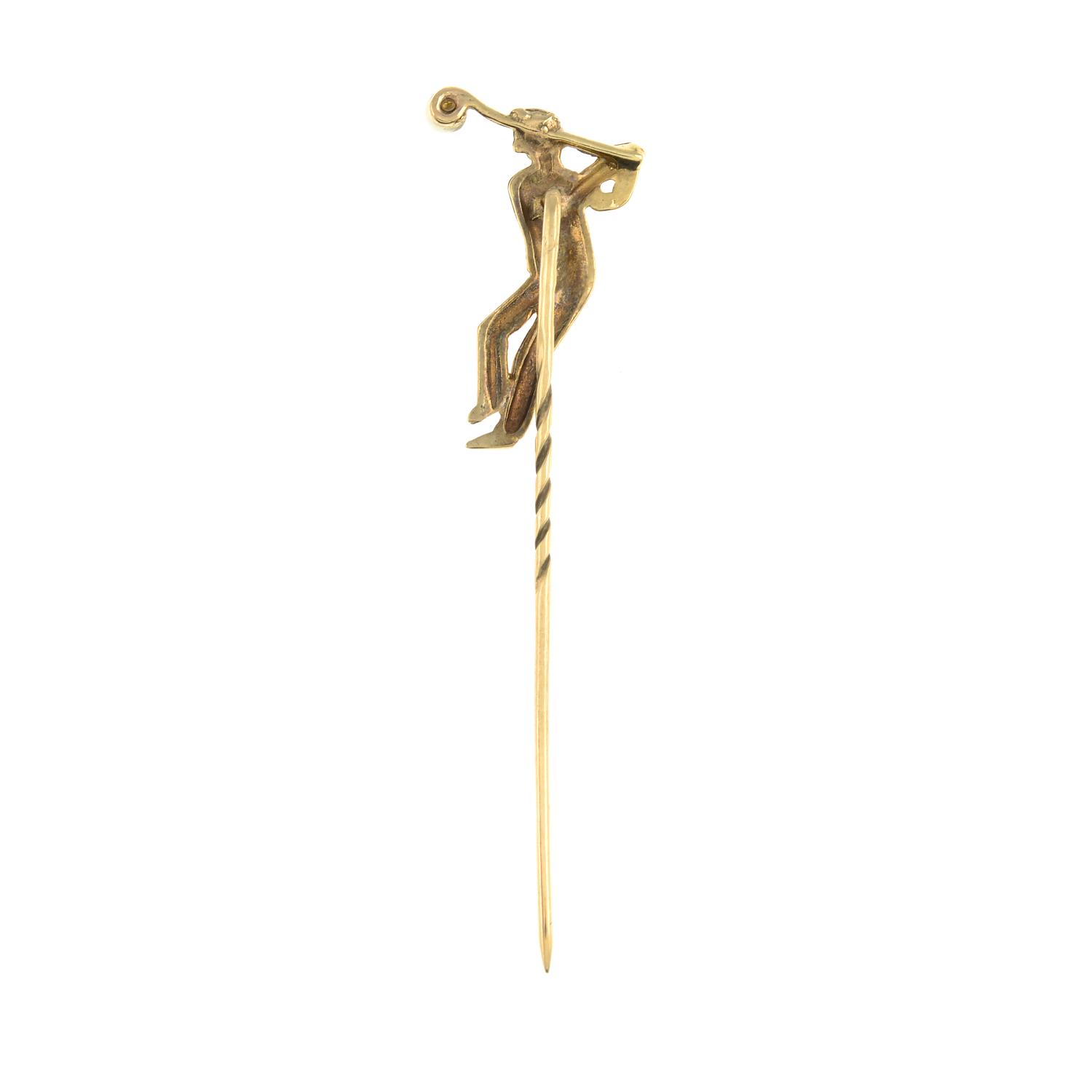 A stickpin, designed to depict a golf player, - Image 2 of 2