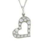 A diamond heart pendant, with chain, by Piaget.Stamped 750.