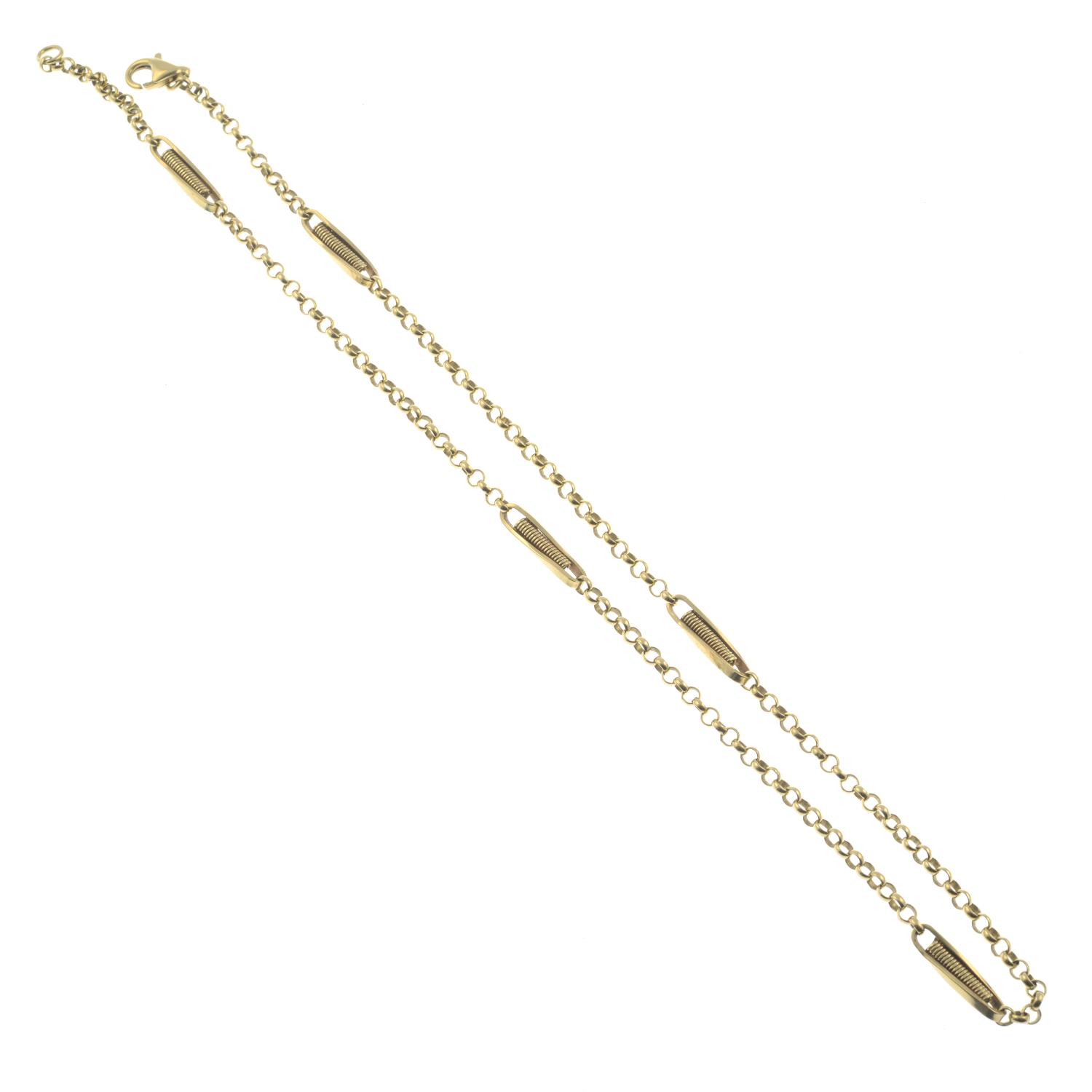 A 9ct gold fancy-link chain.Hallmarks for 9ct gold. - Image 2 of 2