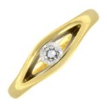 An 18ct gold diamond single-stone ring.