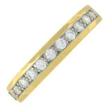 An 18ct gold diamond half eternity ring,