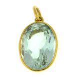 A green beryl pendant.Green beryl calculated weight 8.19cts,