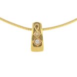 An 18ct gold diamond bi-colour pendant, with snake-link chain, by Clogau.Maker's marks for Clogau.